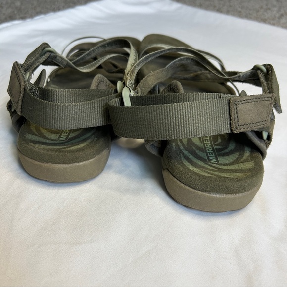 Merrell Womens Size 7 Terran 3 Cush Lattice Olive Open Toe Strappy Sandals Shoes - Picture 5 of 8